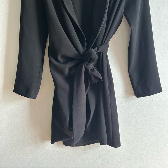 Zara Black Long Sleeves Wrap Dress - Picture 5 of 11